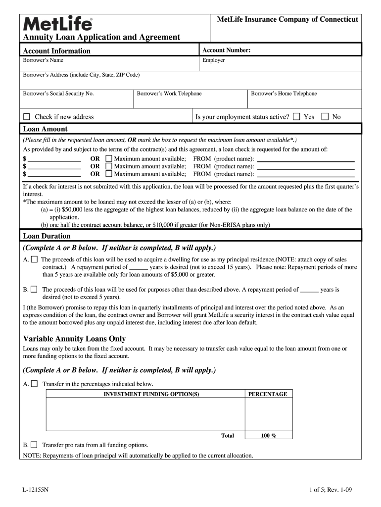 Metlife Loan Fill Online Printable Fillable Blank PdfFiller