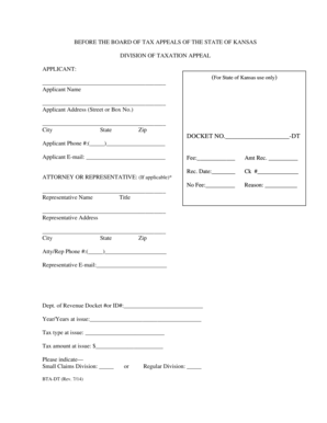 Kansas Tax Appeal Application Form