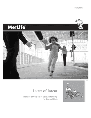 Letter of intent sample - letter of intent with a will met life form