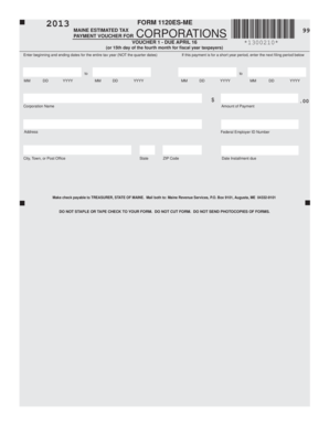 Maine Estimated Tax Payment Voucher