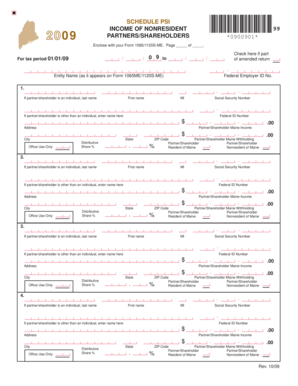 Maine Schedule PSI Form