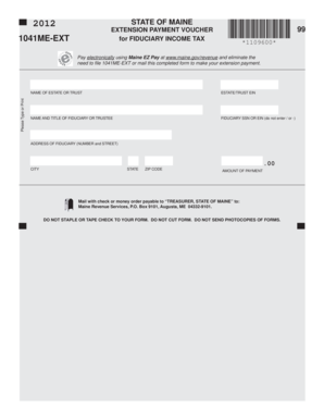Maine Fiduciary Income Tax Extension Voucher