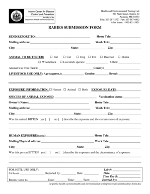 Rabies Submission Form