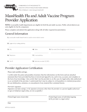 MassHealth Flu Vaccine Program Provider Application - Mass.Gov - mass