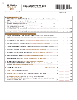 Maine Form 1041ME Schedule A