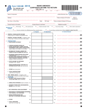 Maine Amended Corporate Income Tax Return 1120X-ME 2010