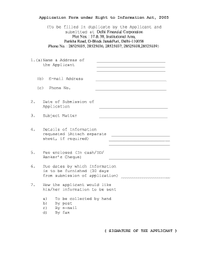 Right to Information Application Form
