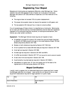 Michigan Moped Registration Form