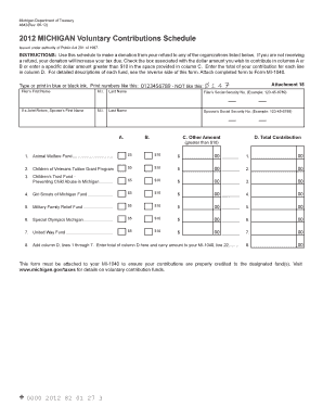 Michigan Voluntary Contributions Schedule