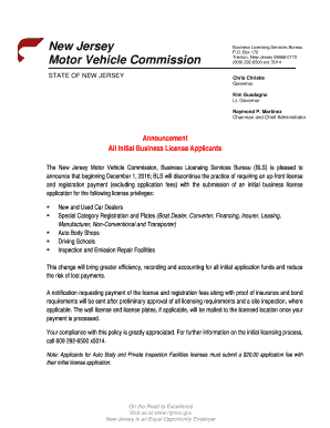 New Jersey Business License Application