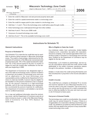 Wisconsin Technology Zone Credit Schedule TC