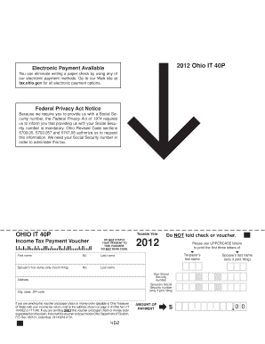 Ohio IT 40P Income Tax Payment Voucher