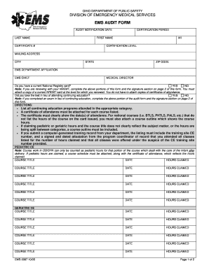 Sample emt - ohio department of public safety continuing education form