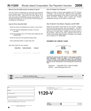 Rhode Island Corporation Tax Payment Voucher