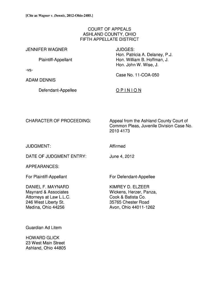 Wagner v Dennis - Supreme Court Preview on Page 1