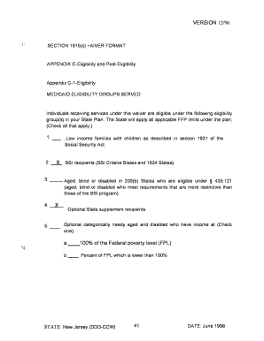 Medicaid Eligibility Waiver Form
