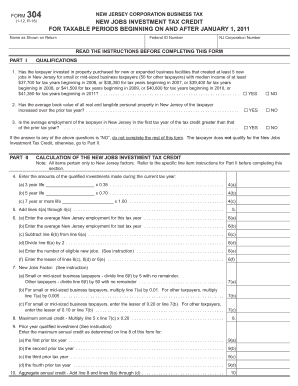 New Jersey Form 304