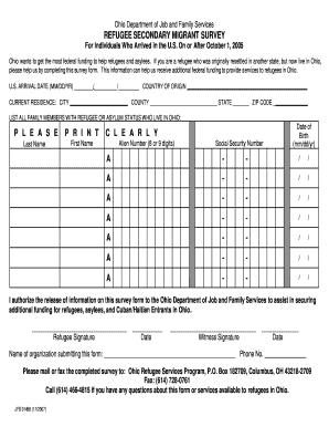 Ohio Refugee Secondary Migrant Survey