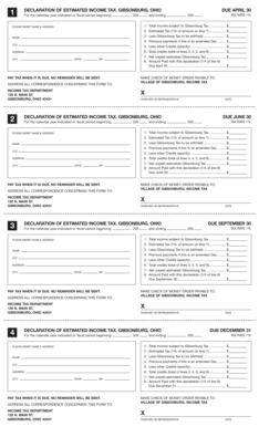 Gibsonburg Estimated Income Tax Declaration