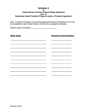 Vehicle Service Contract Program Dealer Agreement