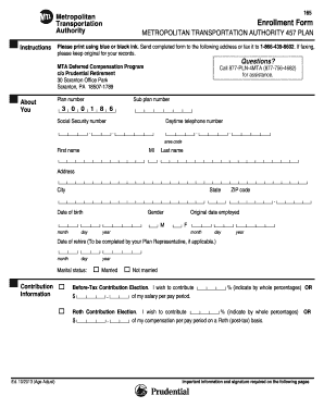 Metropolitan Transportation Authority 457 Plan Enrollment Form