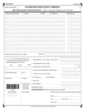 Oklahoma Employers Quarterly Contribution Report