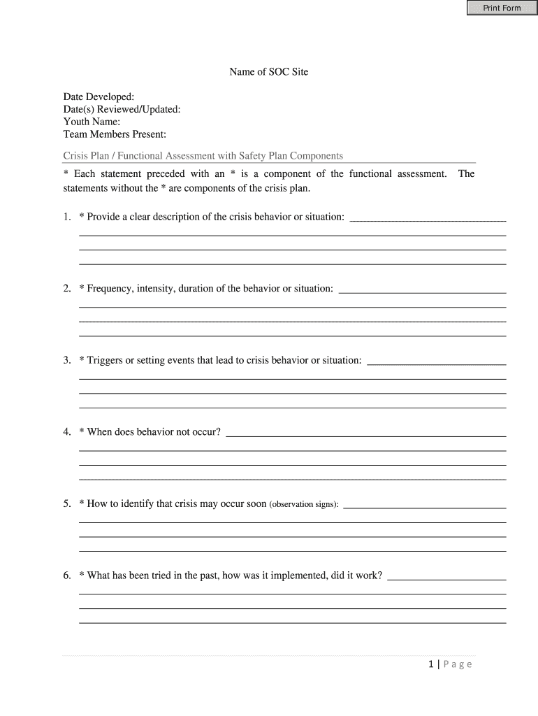 Crisis Plan Template Fill Out Sign Online DocHub