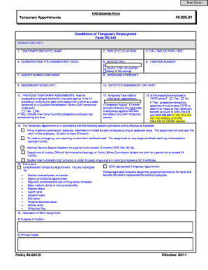 Oregon Temporary Employment Form PD 412