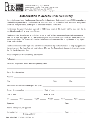 Oregon Background Check Form - Fill Online, Printable, Fillable, Blank |  pdfFiller