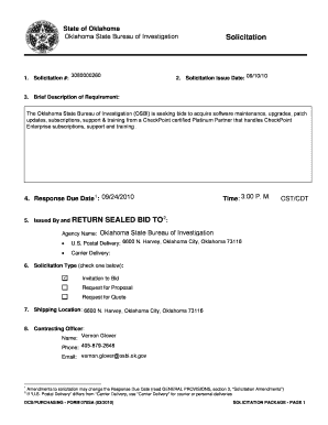 Oklahoma Solicitation Package