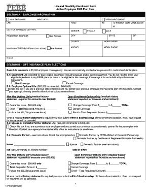 Oregon Life and Disability Enrollment Form