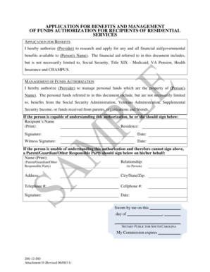 Benefits Application and Funds Management Authorization