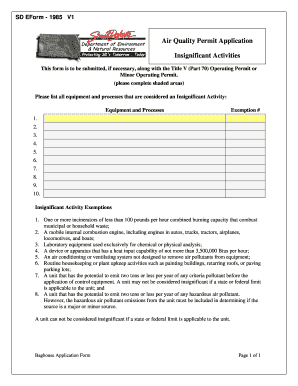 Air Quality Permit Application