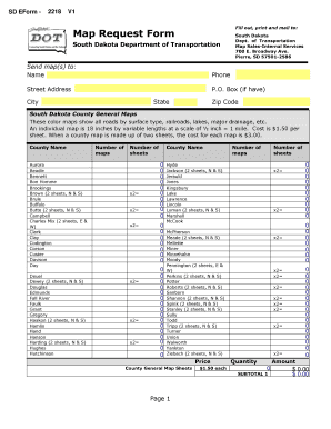 South Dakota Map Request Form