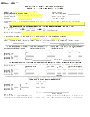 South Dakota Property Assessment Appeal Form