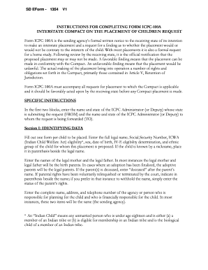 Interstate Compact on the Placement of Children Request Form ICPC-100A