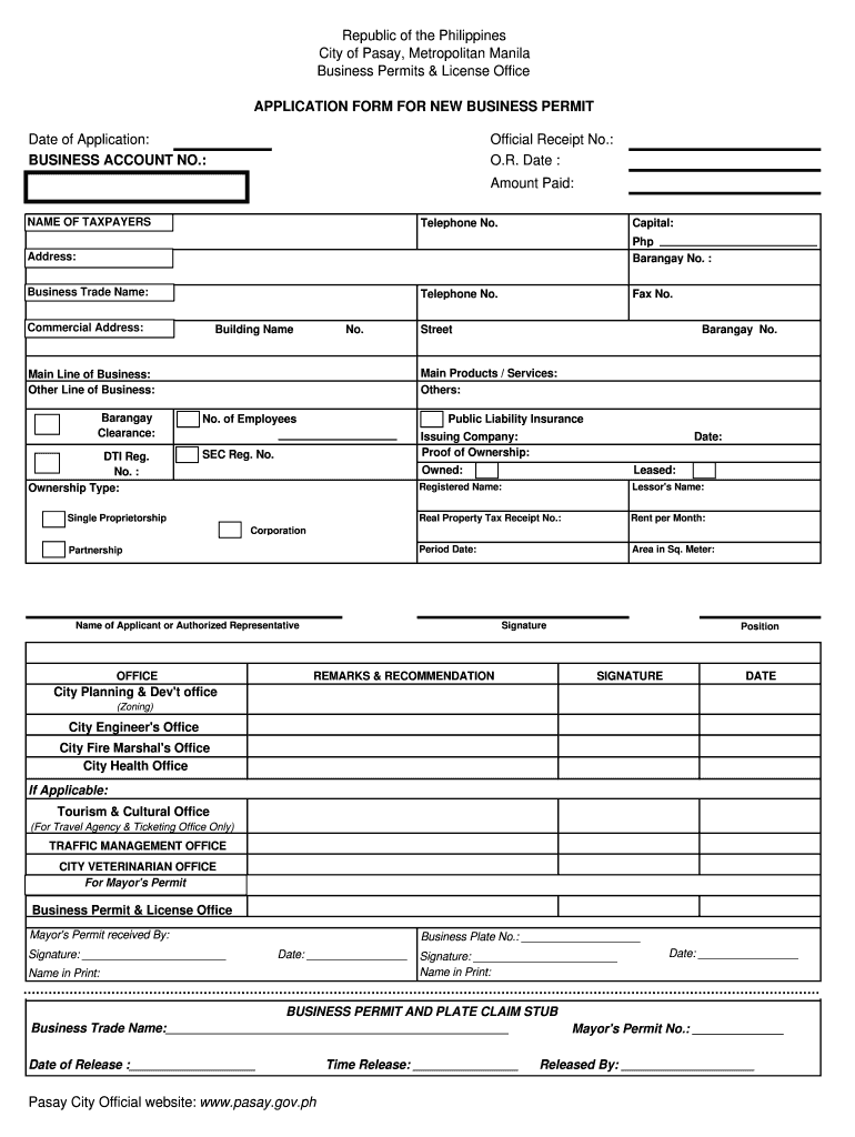 Business Permit Application Form - Fill Online, Printable Inside Fake Business License Template