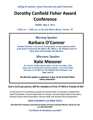 Conference Brochure and Registration Form - Vermont Department ... - libraries vermont