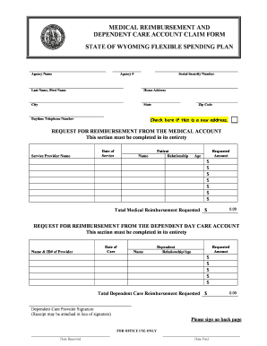 Medical Reimbursement and Dependent Care Claim Form.doc - wyoming