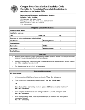 Oregon Solar Installation Checklist