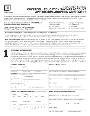 Coverdell Education Savings Account Application