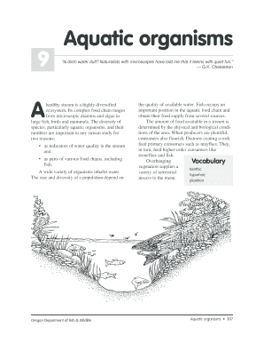 Aquatic organisms 9 - Oregon Department of Fish and Wildlife - dfw state or