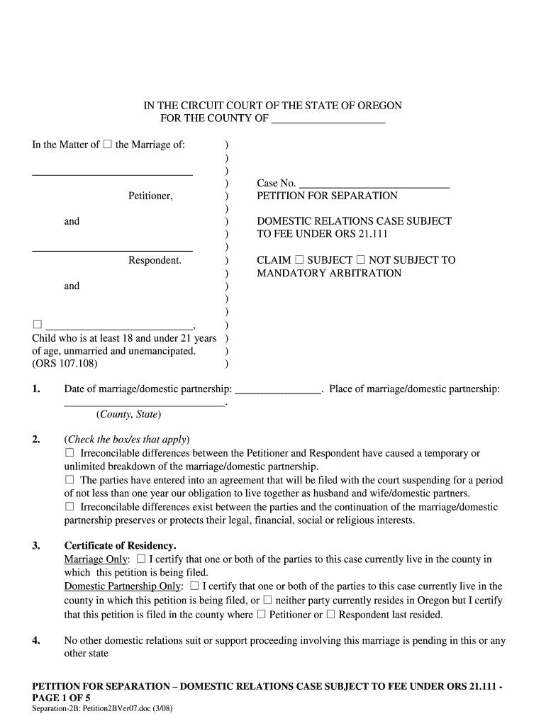 oregon petition separation Preview on Page 1.