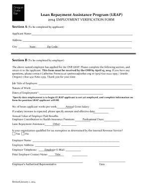 Employment Verification Form - Oregon State Bar - osbar