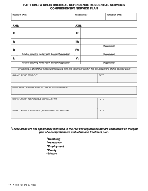 Mental health documentation examples - ta 7 form from oasas