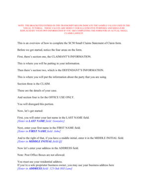 New York Small Claims Statement of Claim