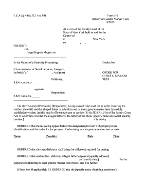New York Genetic Marker Test Order