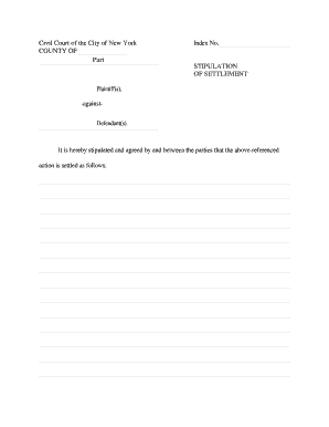 New York Stipulation of Settlement