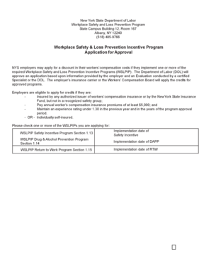 New York Workplace Safety Incentive Application