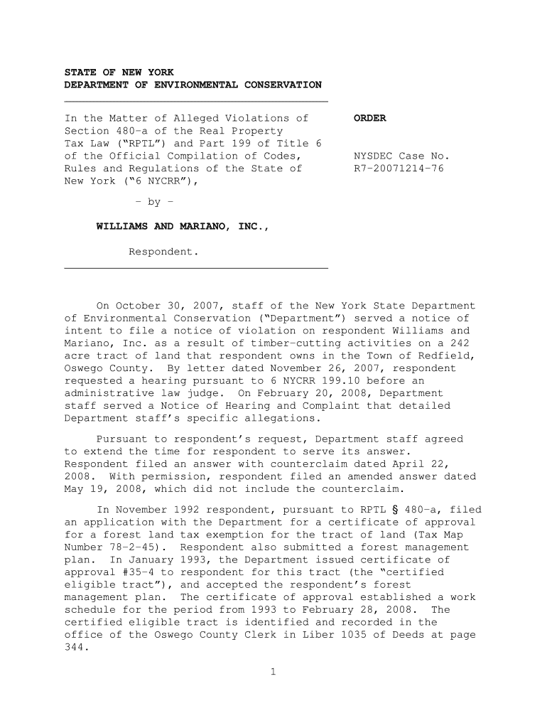Williams and Mariano, Inc - New York State Department of - dec ny Preview on Page 1